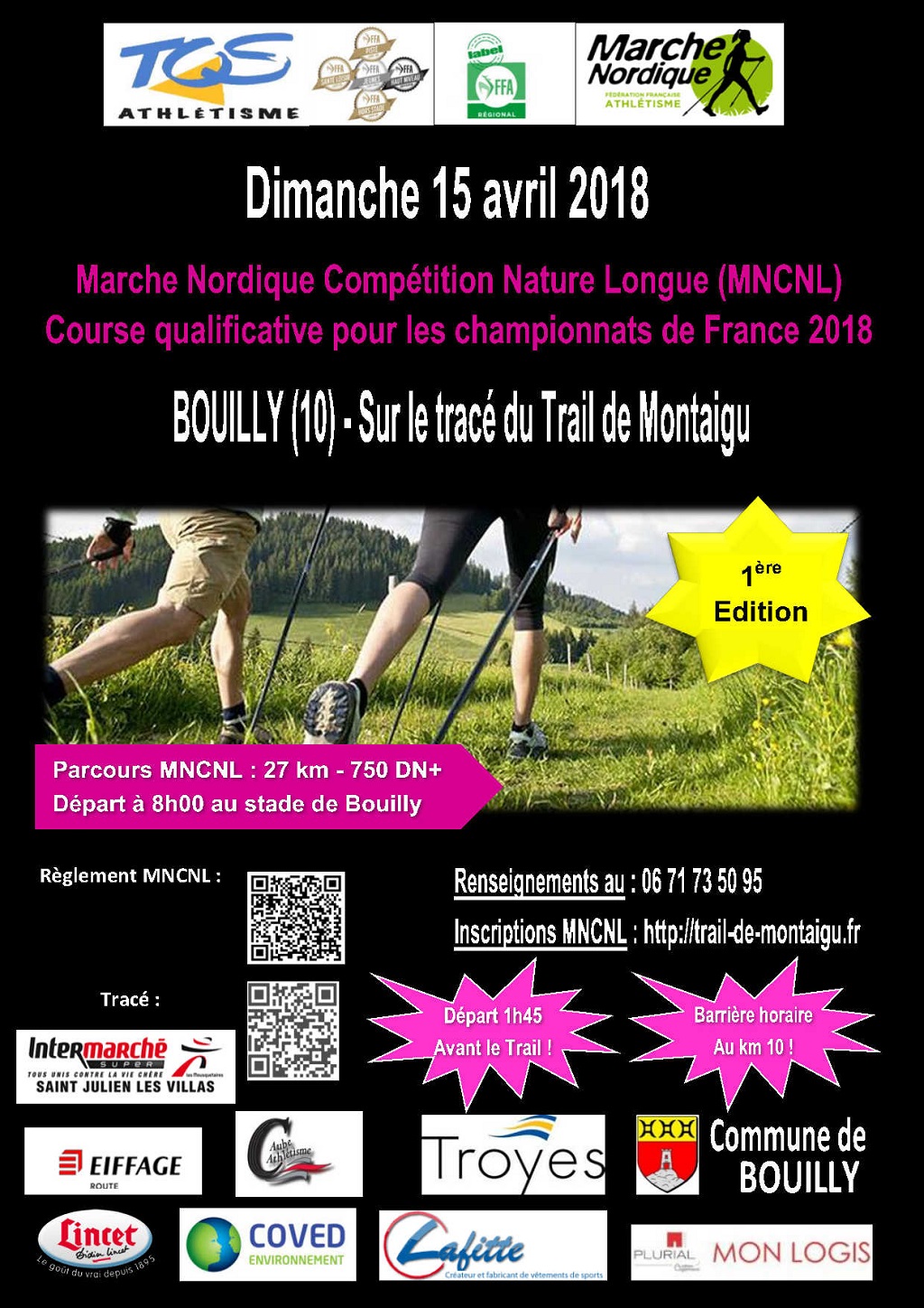 Marche nordique compétition nature longue du 15 avril 2018