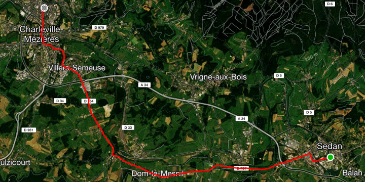 Sedan-Charleville 24,3km, le 1er octobre 2017